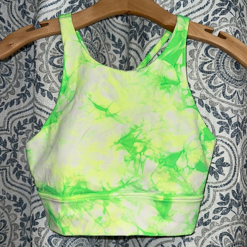 Lululemon Energy Bra High Neck Long Line Shibori sz 6